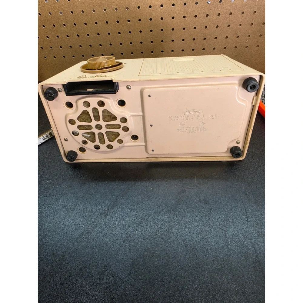 Vintage Lady Sunbeam Hair Dryer Model Cream Portable Nail Dryer 1957 Retro-WORKS